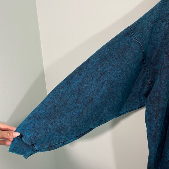 Vtg Green Acid Wash Lizard Dreamcatcher Western Relaxed Fit Pullover Sweatshirt - Picture 6 of 8